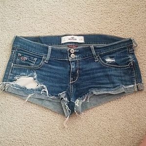 Destroyed denim shorts